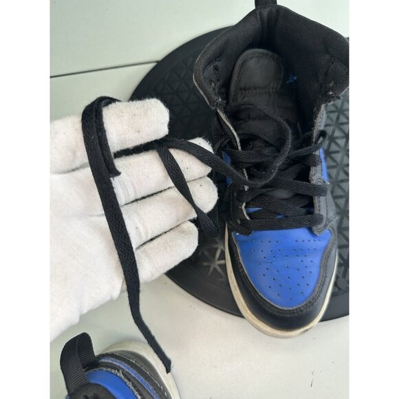 Nike Air Jordan 1 Mid Shoes "Royal Blue" Black White DQ8424-042 Size 2Y Youth - Picture 2 of 10